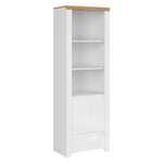 Casa si Gradina - Mobilier - Biblioteci si rafturi - Etajere - Raft 1D1S, alb lucios/ stejar wotan, VILGO - Infinity.ro