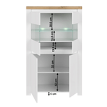 Casa si Gradina - Mobilier - Comode si corpuri - Corpuri bucatarie - Vitrina 2D2W, alb lucios/ stejar wotan, VILGO - Infinity.ro