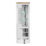 Casa si Gradina - Mobilier - Comode si corpuri - Corpuri bucatarie - Vitrina 1D1W1S, alb lucios/ stejar wotan, VILGO - Infinity.ro