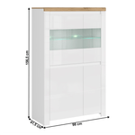 Casa si Gradina - Mobilier - Comode si corpuri - Corpuri bucatarie - Vitrina 2D2W, alb lucios/ stejar wotan, VILGO - Infinity.ro