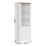 Casa si Gradina - Mobilier - Biblioteci si rafturi - Etajere - Raft 1D1S, alb lucios/ stejar wotan, VILGO - Infinity.ro