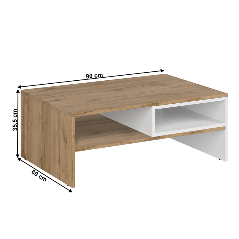 Casa si Gradina - Mobilier - Mese si birouri - Masute de cafea - Masuta 90, alb/ stejar wotan, VILGO - Infinity.ro