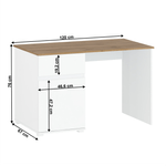 Casa si Gradina - Mobilier - Mese si birouri - Birouri - Masa PC 1D1S/ 120, alb lucios/ stejar wotan, VILGO - Infinity.ro