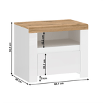 Casa si Gradina - Mobilier - Comode si corpuri - Noptiere - Noptiera 1S, alb lucios/ stejar wotan, VILGO - Infinity.ro