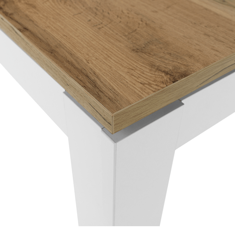 Casa si Gradina - Mobilier - Mese si birouri - Mese bucatarie si dining - Masa plianta, alb/ stejar wotan 135-184x86 cm, VILGO - Infinity.ro