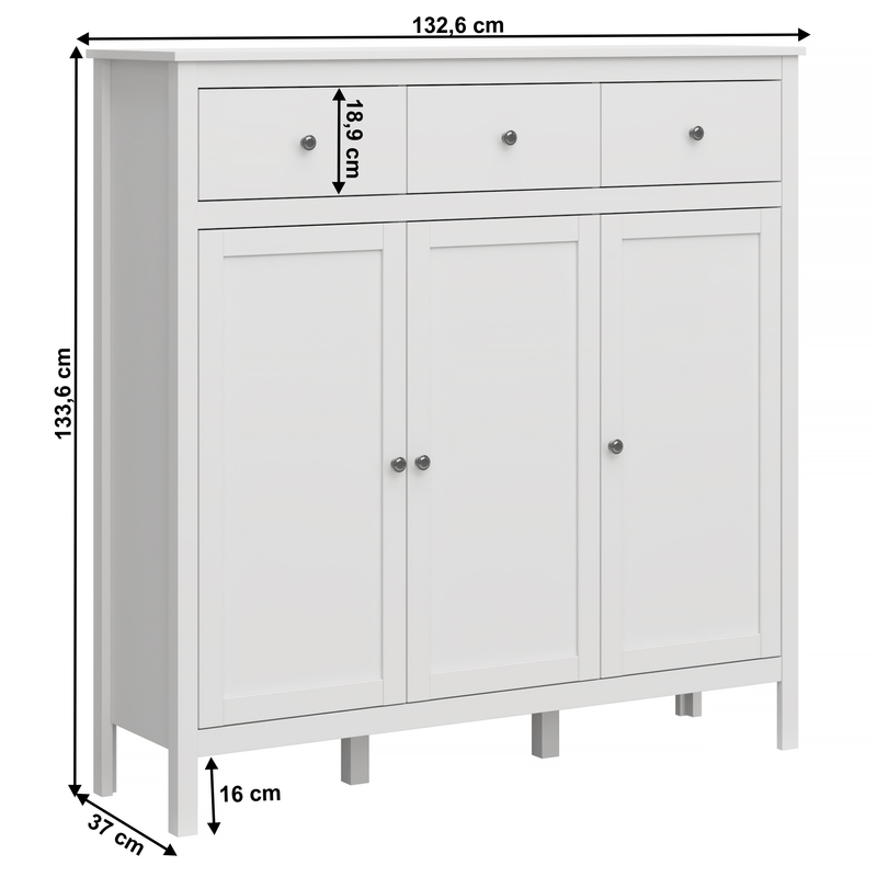 Casa si Gradina - Mobilier - Comode si corpuri - Comode - Comoda 3D3S, alb, OLJE - Infinity.ro