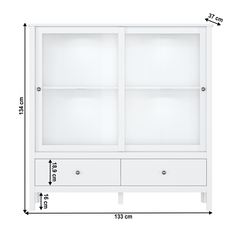 Casa si Gradina - Mobilier - Comode si corpuri - Corpuri bucatarie - Vitrina joasa 2W2S, alb, OLJE - Infinity.ro