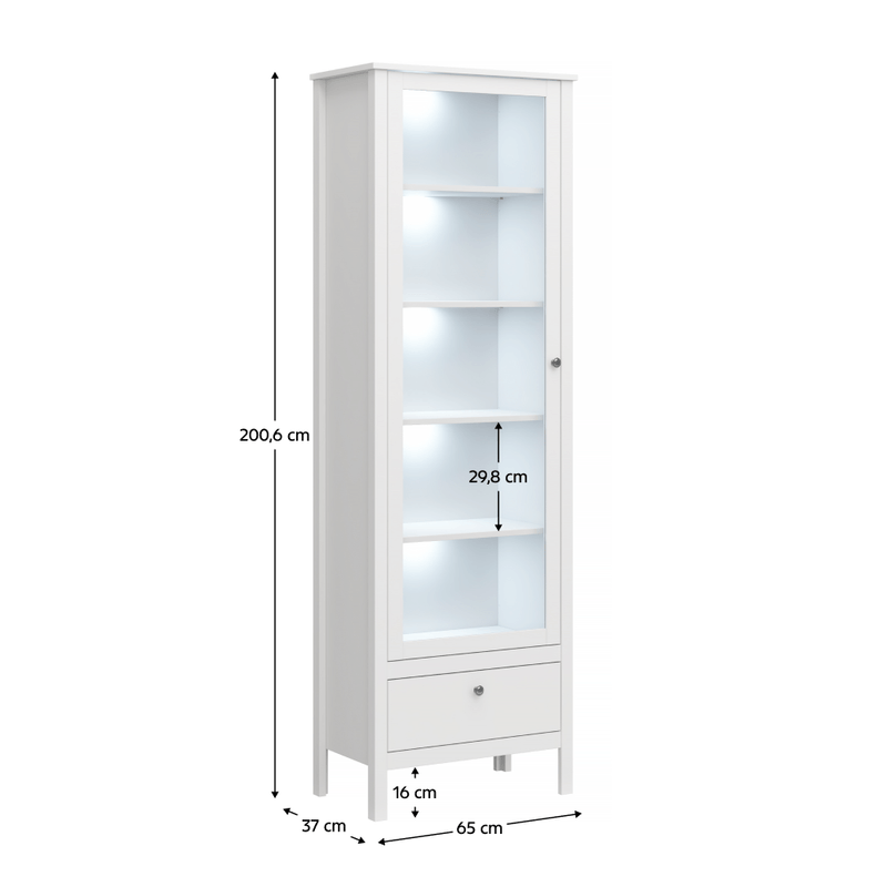 Casa si Gradina - Mobilier - Comode si corpuri - Corpuri bucatarie - Vitrina 1W1S, alb, OLJE - Infinity.ro