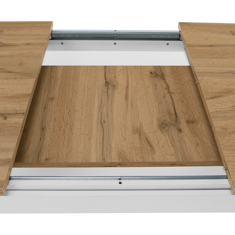 Casa si Gradina - Mobilier - Mese si birouri - Mese bucatarie si dining - Masa plianta, alb/ stejar wotan 135-184x86 cm, VILGO - Infinity.ro