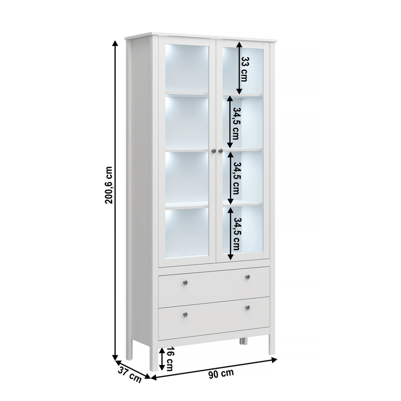 Casa si Gradina - Mobilier - Comode si corpuri - Corpuri bucatarie - Vitrina 2W2S, alb, OLJE - Infinity.ro