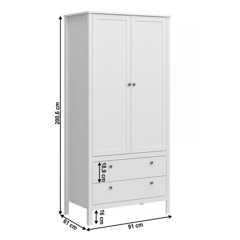 Casa si Gradina - Mobilier - Dulapuri si sifoniere - Dulapuri - Dulap 2D2S, alb, OLJE - Infinity.ro