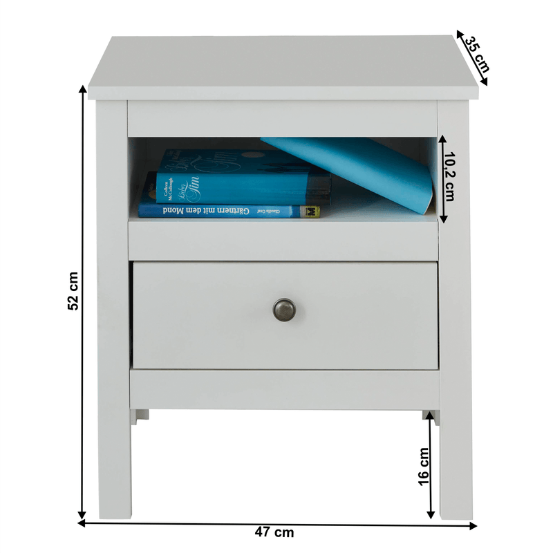 Casa si Gradina - Mobilier - Comode si corpuri - Noptiere - Noptiera 1S, alba, OLJE - Infinity.ro