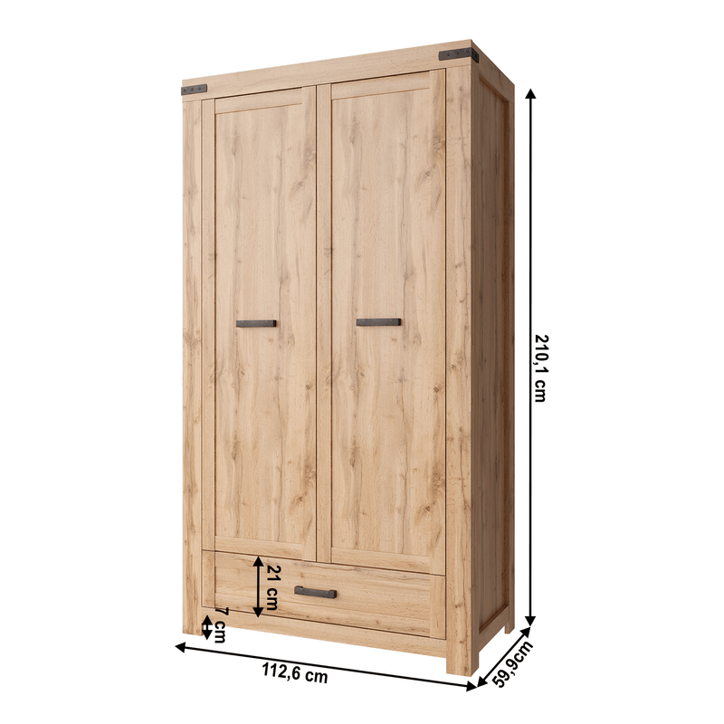 Casa si Gradina - Mobilier - Dulapuri si sifoniere - Dulapuri - Dulap 2D1S, stejar wotan, MORATIZ - Infinity.ro