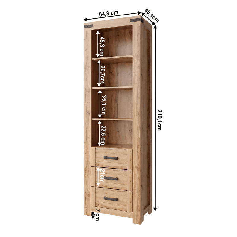 Casa si Gradina - Mobilier - Biblioteci si rafturi - Etajere - Raft 3S, stejar wotan, MORATIZ - Infinity.ro