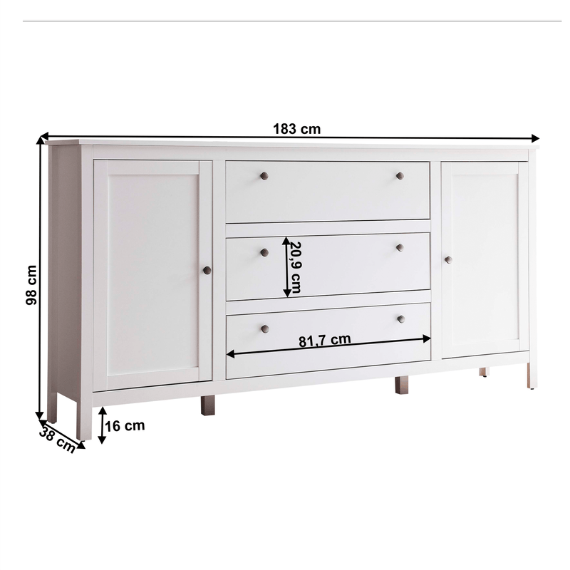 Casa si Gradina - Mobilier - Dulapuri si sifoniere - Dulapuri - Comoda 2D3S, alb, OLJE - Infinity.ro