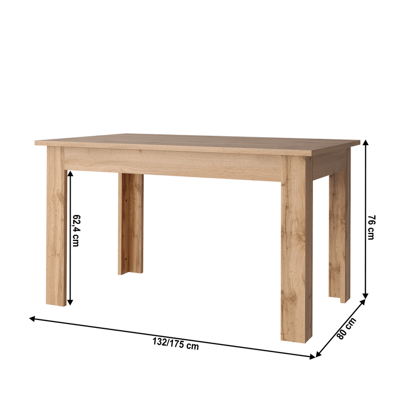 Casa si Gradina - Mobilier - Mese si birouri - Mese bucatarie si dining - Masa plianta, stejar wotan, 132-175x80 cm, MORATIZ - Infinity.ro