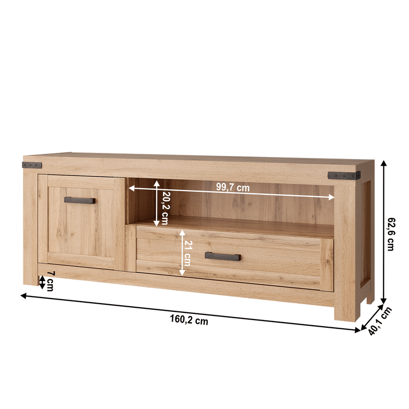 Casa si Gradina - Mobilier - Comode si corpuri - Comode - Masa RTV 1D1S/160, stejar wotan, MORATIZ - Infinity.ro
