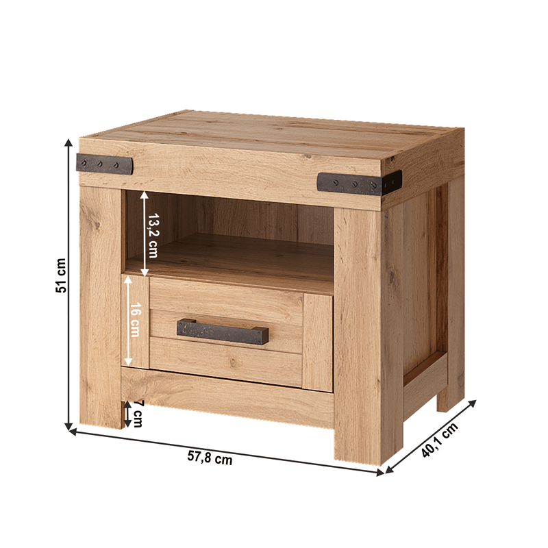 Casa si Gradina - Mobilier - Comode si corpuri - Noptiere - Noptiera 1S, stejar wotan, MORATIZ - Infinity.ro
