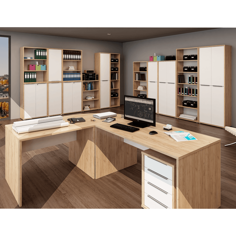 Casa si Gradina - Mobilier - Biblioteci si rafturi - Etajere - Raft inalt, stejar artizan/alb, RIOMA TYP 02 - Infinity.ro