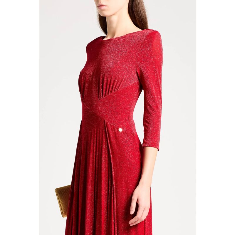 Fashion, accesorii si bijuterii - Femei - Imbracaminte femei - Rochii femei - Rochie maxi dama Liu Jo cu efect glitter JF3041J1923 - Infinity.ro