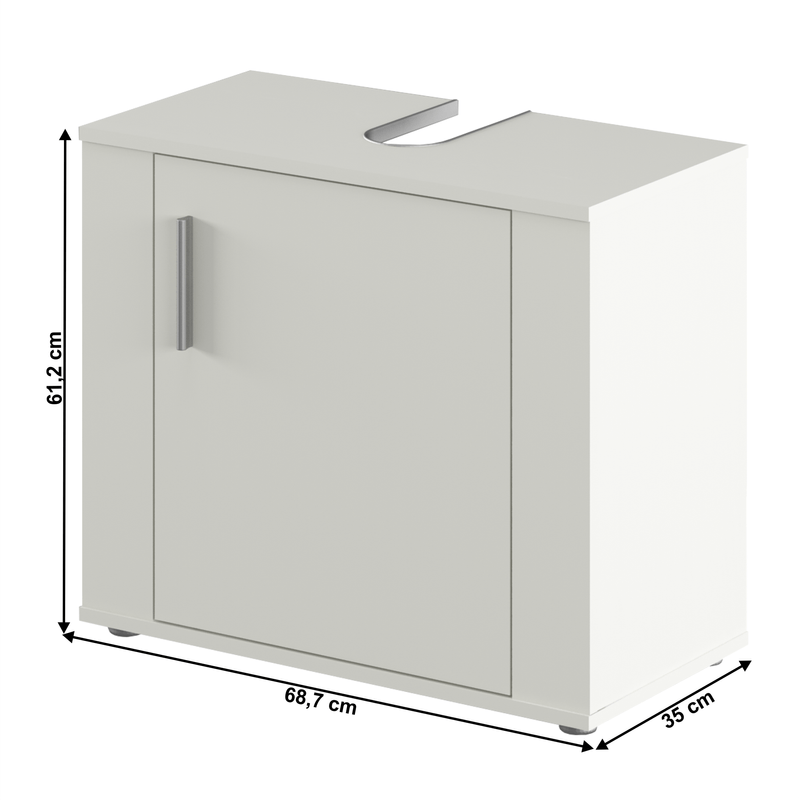 Casa si Gradina - Mobilier - Mobilier baie - Comode baie - Dulap sub chiuveta, alb mat, LESSY NEW 02 - Infinity.ro