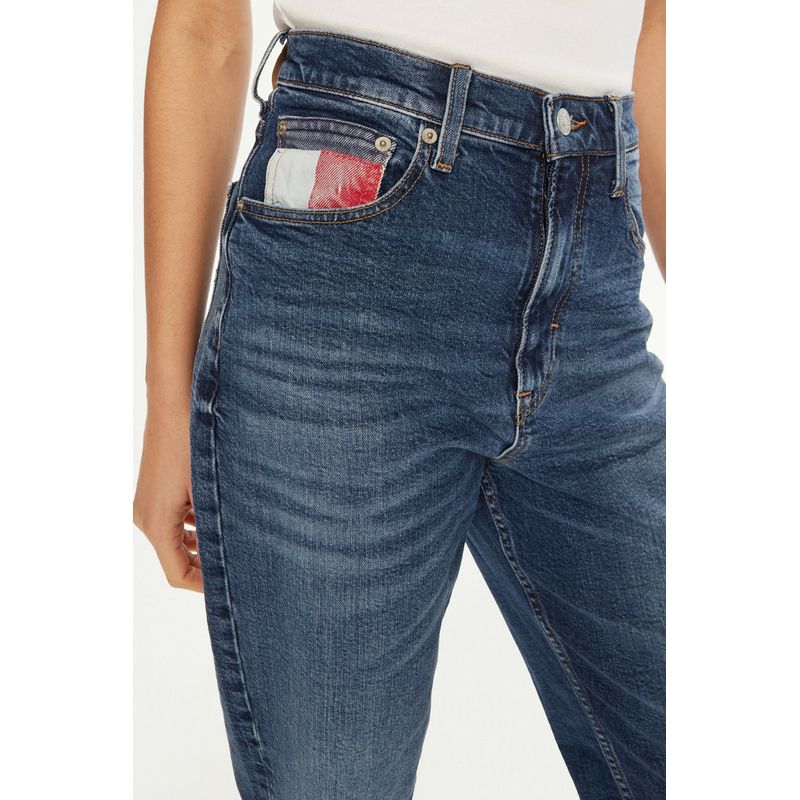 Fashion, accesorii si bijuterii - Femei - Imbracaminte femei - Pantaloni femei - Blugi dama mom-fit cu talie inalta Tommy Jeans DW0DW20224 - Infinity.ro