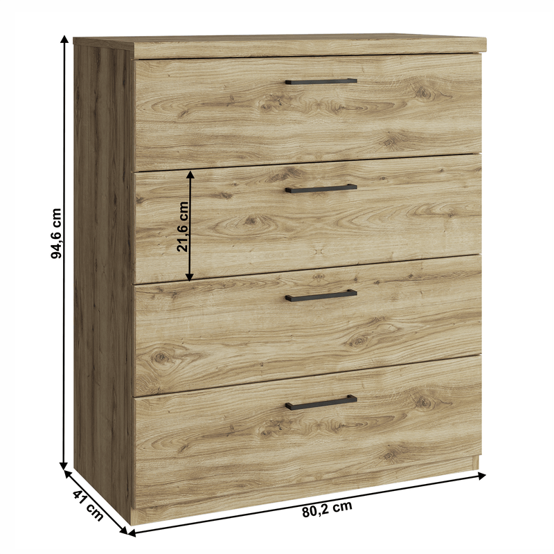 Casa si Gradina - Mobilier - Comode si corpuri - Comode - Comoda 4S, stejar navarra, DORSI - Infinity.ro