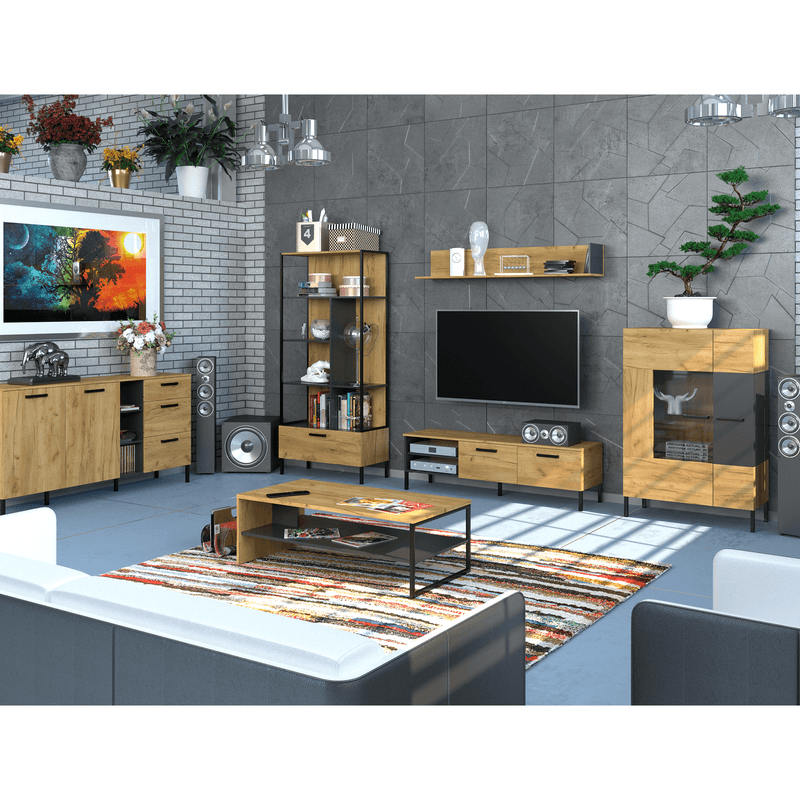 Casa si Gradina - Mobilier - Mese si birouri - Masute de cafea - Masuta de cafea 120, stejar craf auriu/antracit, SANTANA - Infinity.ro