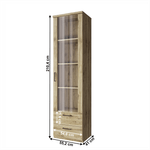 Casa si Gradina - Mobilier - Comode si corpuri - Corpuri bucatarie - Vitrina 1W2S, stejar navarra, DORSI - Infinity.ro