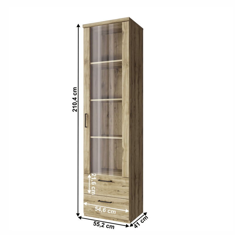 Casa si Gradina - Mobilier - Comode si corpuri - Corpuri bucatarie - Vitrina 1W2S, stejar navarra, DORSI - Infinity.ro