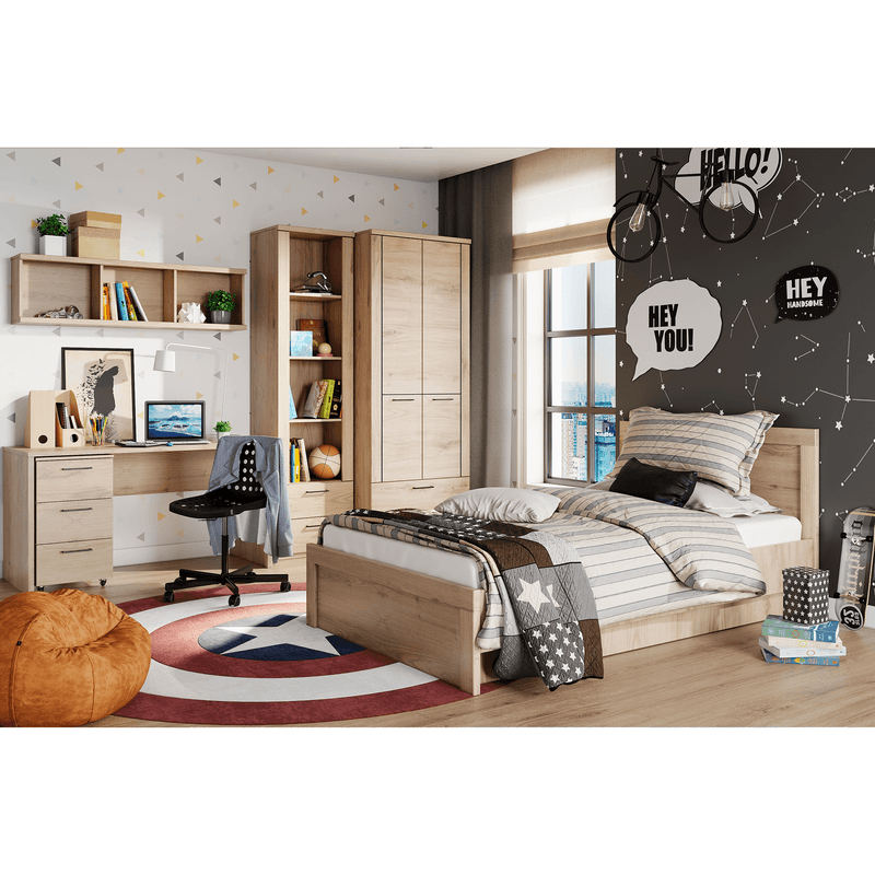 Casa si Gradina - Mobilier - Paturi si accesorii - Paturi - Pat dublu, 160x200, stejar navarra, DORSI - Infinity.ro