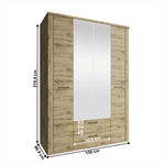 Casa si Gradina - Mobilier - Dulapuri si sifoniere - Dulapuri - Dulap 4D2S cu oglinda, stejar navarra, DORSI - Infinity.ro