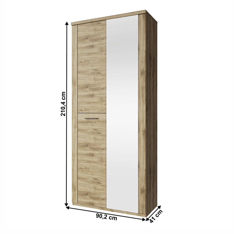 Casa si Gradina - Mobilier - Dulapuri si sifoniere - Dulapuri - Dulap 2D cu oglinda, stejar navarra, DORSI - Infinity.ro