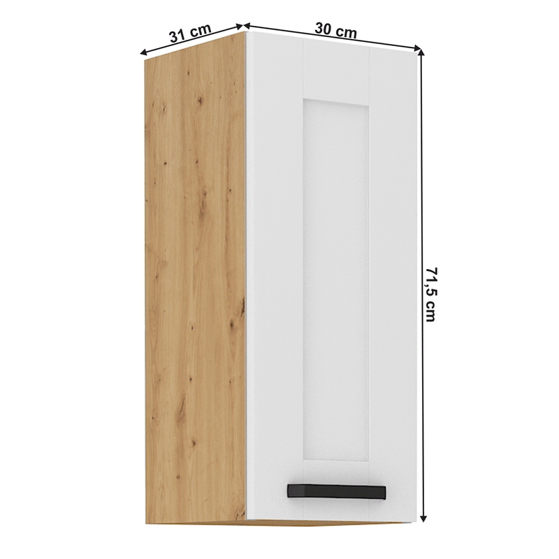 Casa si Gradina - Mobilier - Seturi de mobilier - Seturi bucatarie - Dulap superior, alb/stejar artizan, LULA 30 G-72 1F - Infinity.ro