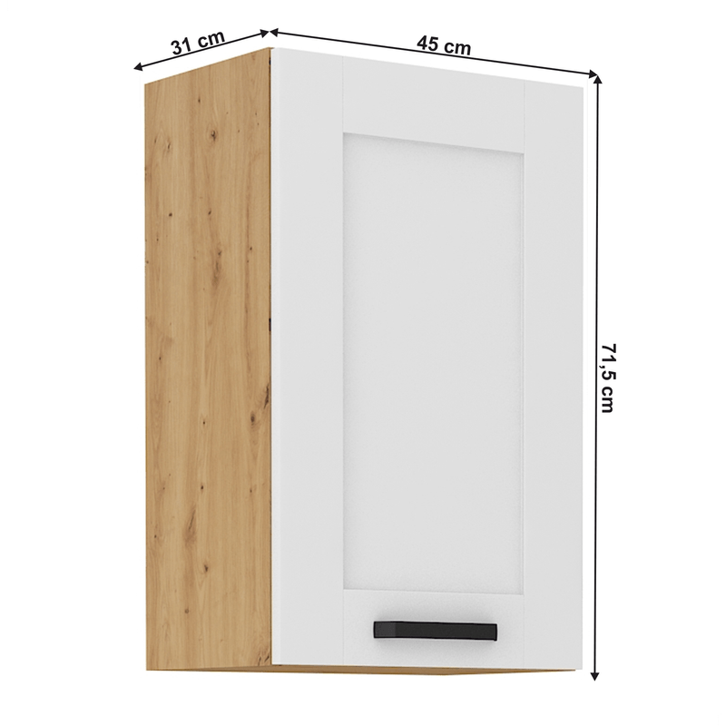 Casa si Gradina - Mobilier - Seturi de mobilier - Seturi bucatarie - Dulap superior, alb/stejar artizan, LULA 45 G-72 1F - Infinity.ro