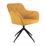 Casa si Gradina - Mobilier - Scaune si fotolii - Scaune - Scaun pivotant, tesatura de catifea mustar/ negru, VELEZA NEW - Infinity.ro
