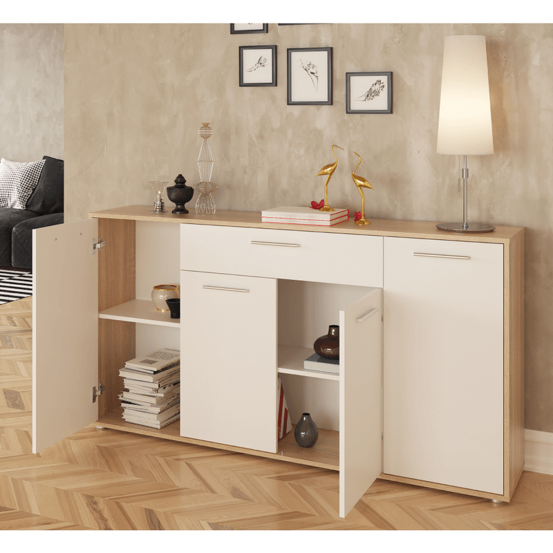 Casa si Gradina - Mobilier - Dulapuri si sifoniere - Dulapuri - Comoda, culoare stejar sonoma / alba, LUNIA - Infinity.ro