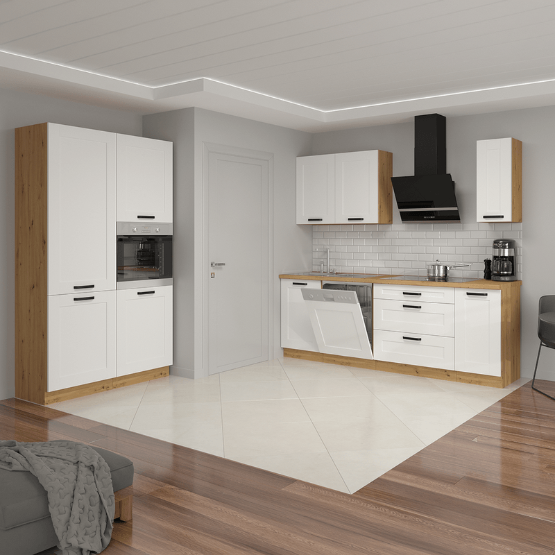 Casa si Gradina - Mobilier - Seturi de mobilier - Seturi bucatarie - Dulap superior, alb/stejar artizan, LULA 45 G-72 1F - Infinity.ro