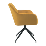 Casa si Gradina - Mobilier - Scaune si fotolii - Scaune - Scaun pivotant, tesatura de catifea mustar/ negru, VELEZA NEW - Infinity.ro