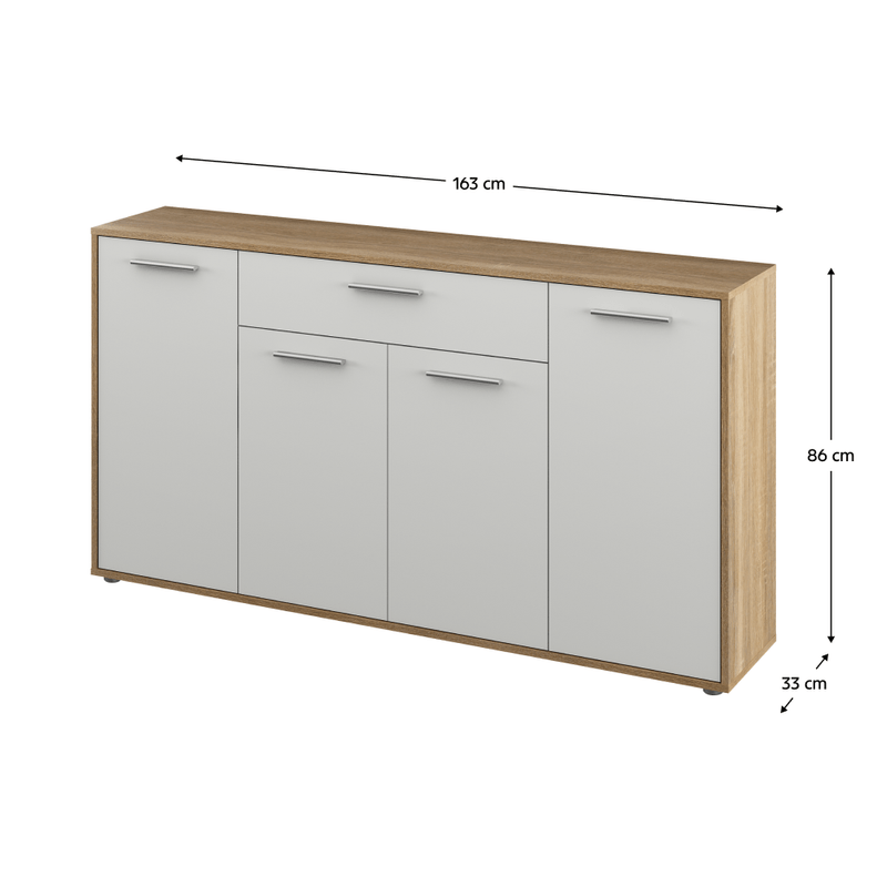 Casa si Gradina - Mobilier - Dulapuri si sifoniere - Dulapuri - Comoda, culoare stejar sonoma / alba, LUNIA - Infinity.ro