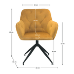 Casa si Gradina - Mobilier - Scaune si fotolii - Scaune - Scaun pivotant, tesatura de catifea mustar/ negru, VELEZA NEW - Infinity.ro