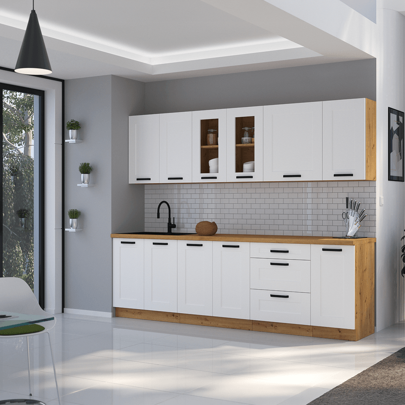Casa si Gradina - Mobilier - Seturi de mobilier - Seturi bucatarie - Dulap superior, alb/stejar artizan, LULA 45 G-72 1F - Infinity.ro
