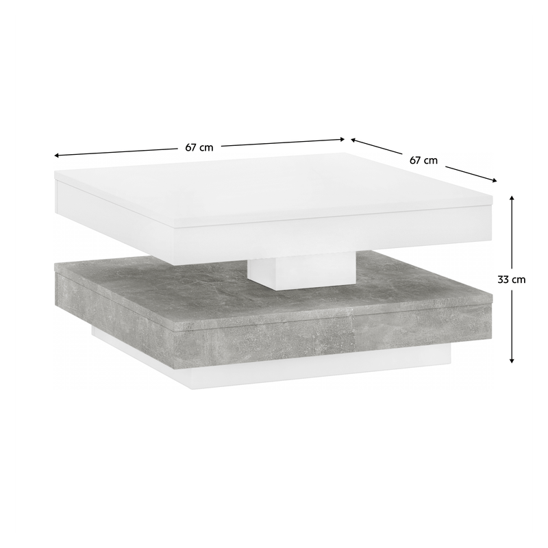 Casa si Gradina - Mobilier - Mese si birouri - Masute de cafea - Masuta de cafea, culoare alba / beton, MANDY - Infinity.ro