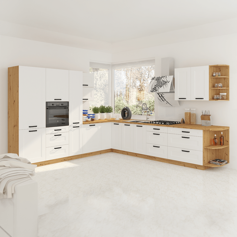 Casa si Gradina - Mobilier - Seturi de mobilier - Seturi bucatarie - Dulap superior, alb/stejar artizan, LULA 45 G-72 1F - Infinity.ro
