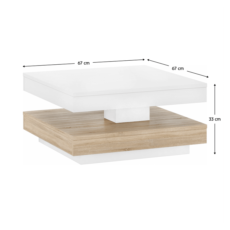Casa si Gradina - Mobilier - Mese si birouri - Masute de cafea - Masuta de cafea, alba / stejar sonoma, MANDY - Infinity.ro