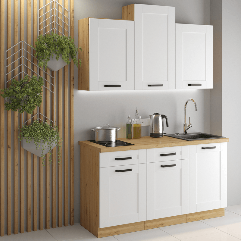 Casa si Gradina - Mobilier - Seturi de mobilier - Seturi bucatarie - Dulap superior, alb/stejar artizan, LULA 30 G-72 1F - Infinity.ro