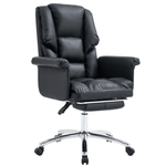 Casa si Gradina - Mobilier - Scaune si fotolii - Scaune - Fotoliu de birou cu suport pentru picioare, piele ecologica neagra, RODIK - Infinity.ro