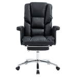 Casa si Gradina - Mobilier - Scaune si fotolii - Scaune - Fotoliu de birou cu suport pentru picioare, piele ecologica neagra, RODIK - Infinity.ro