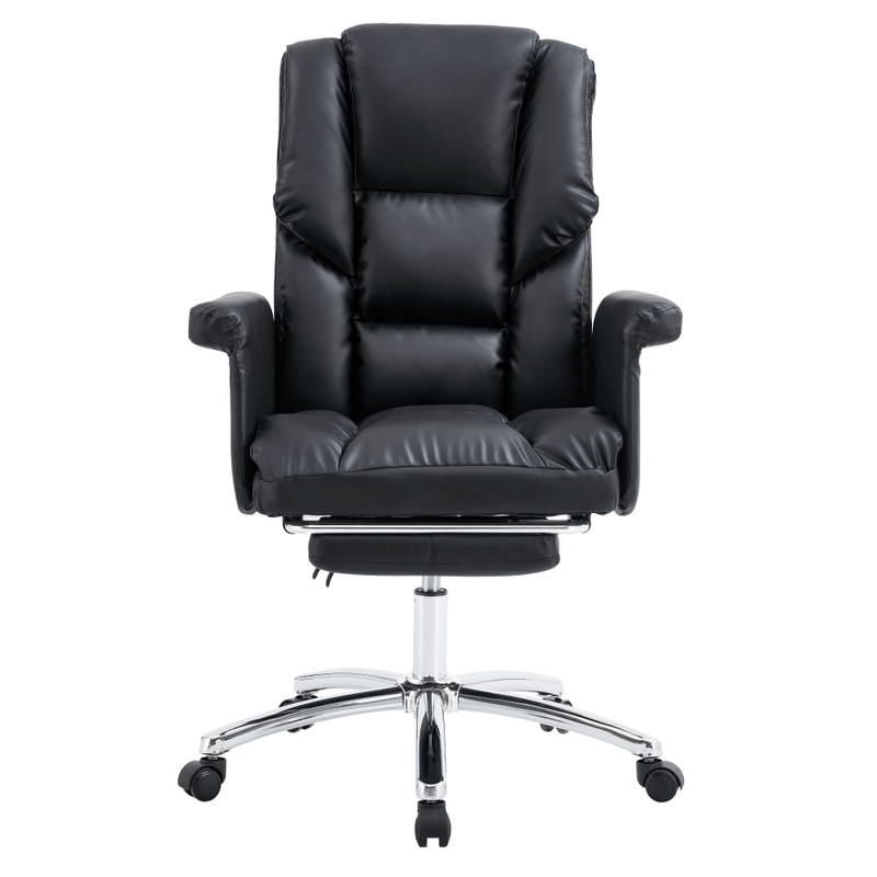 Casa si Gradina - Mobilier - Scaune si fotolii - Scaune - Fotoliu de birou cu suport pentru picioare, piele ecologica neagra, RODIK - Infinity.ro