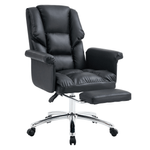 Casa si Gradina - Mobilier - Scaune si fotolii - Scaune - Fotoliu de birou cu suport pentru picioare, piele ecologica neagra, RODIK - Infinity.ro